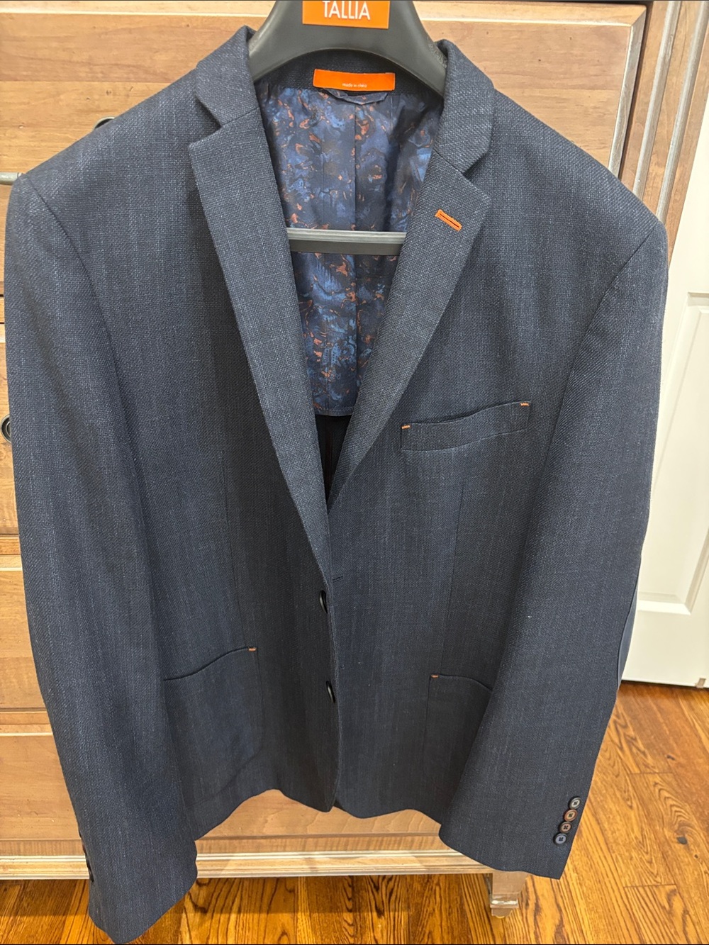 TALLIA Dark Navy Textured Sport Coat